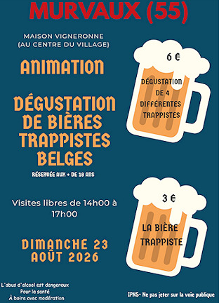 Dégustation de bières le dimanche 23 août à Murvaux